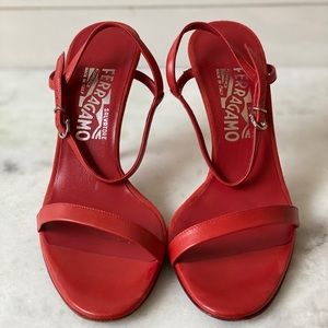 Salvatore Ferragamo red sandals size 6